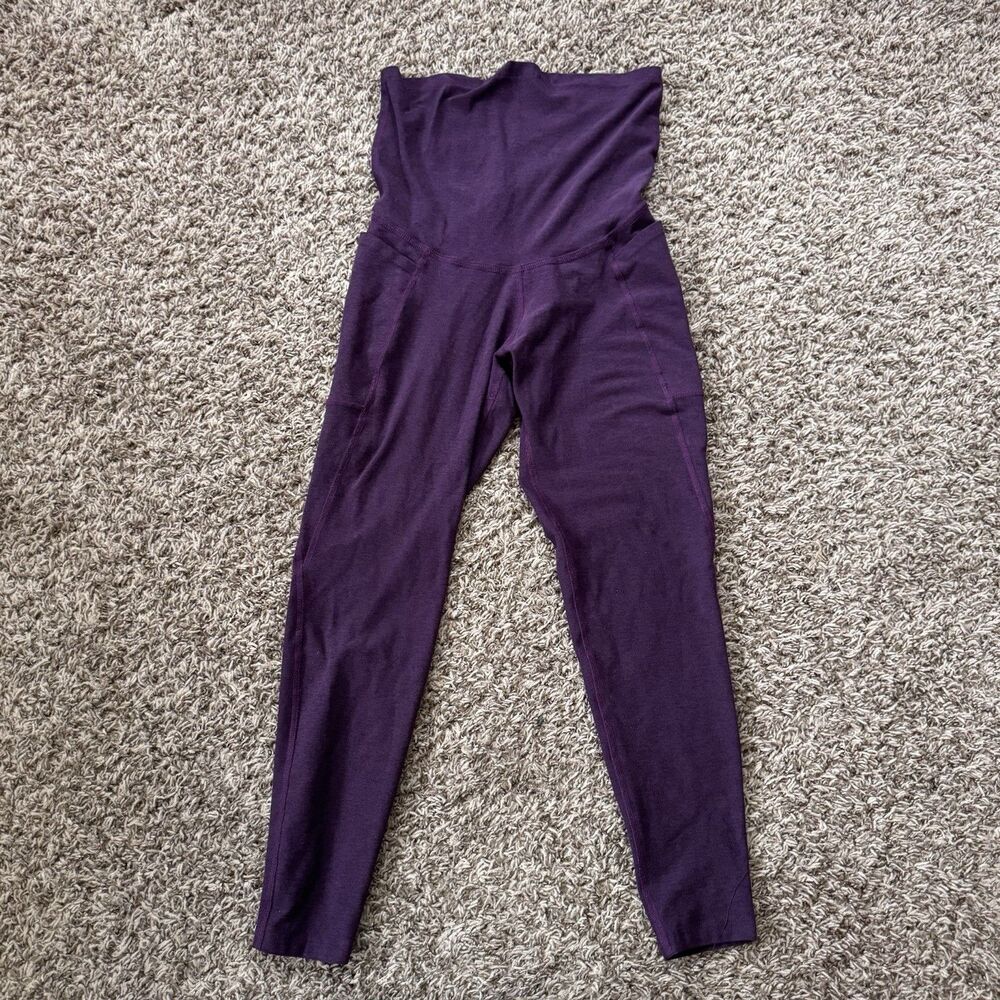 Beyond Yoga Spacedye Love the Bump Maternity Pocket Midi leggings Purple Medium